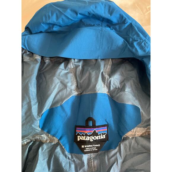 Patagonia Stretch rain wind Jacket Women's blue medium lightweight travel hike - Picture 7 of 8